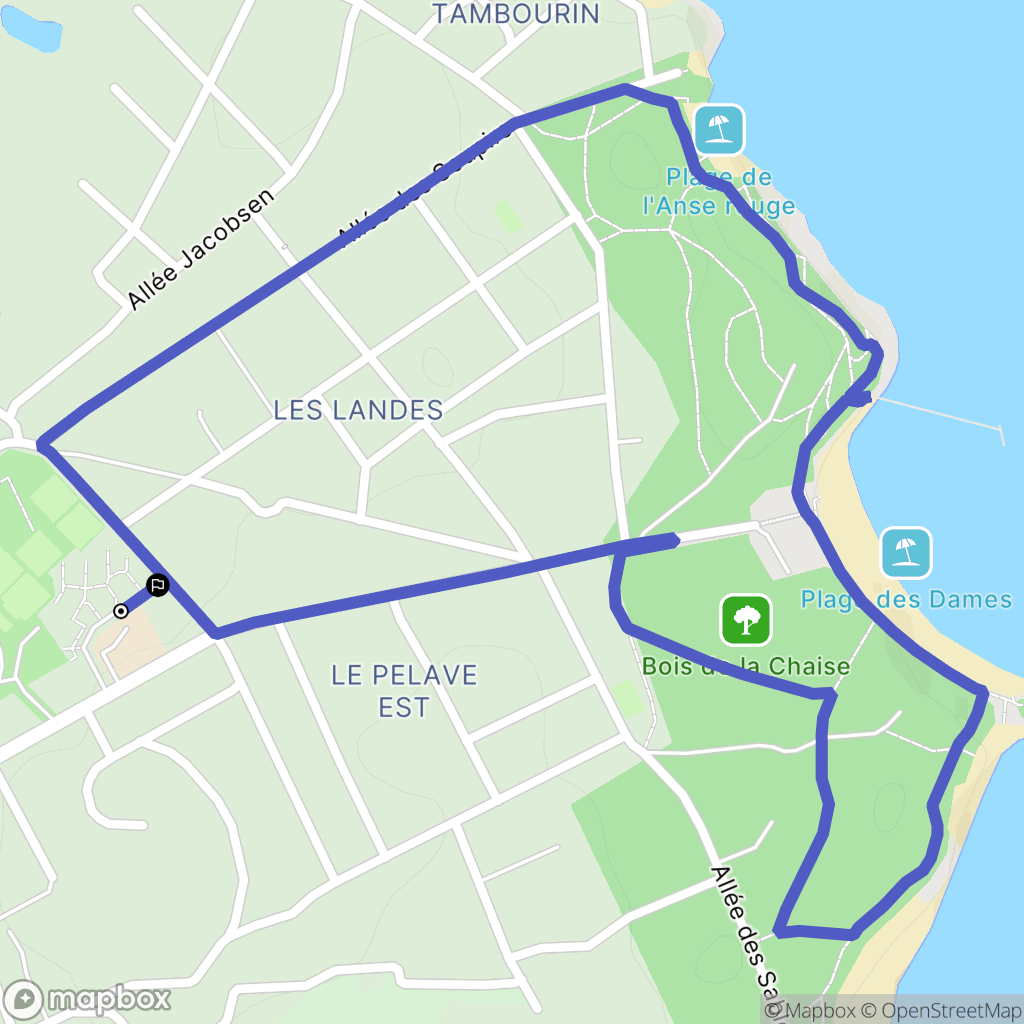 Noirmoutier-en-l'Île : carte du parcours de randonnée - France