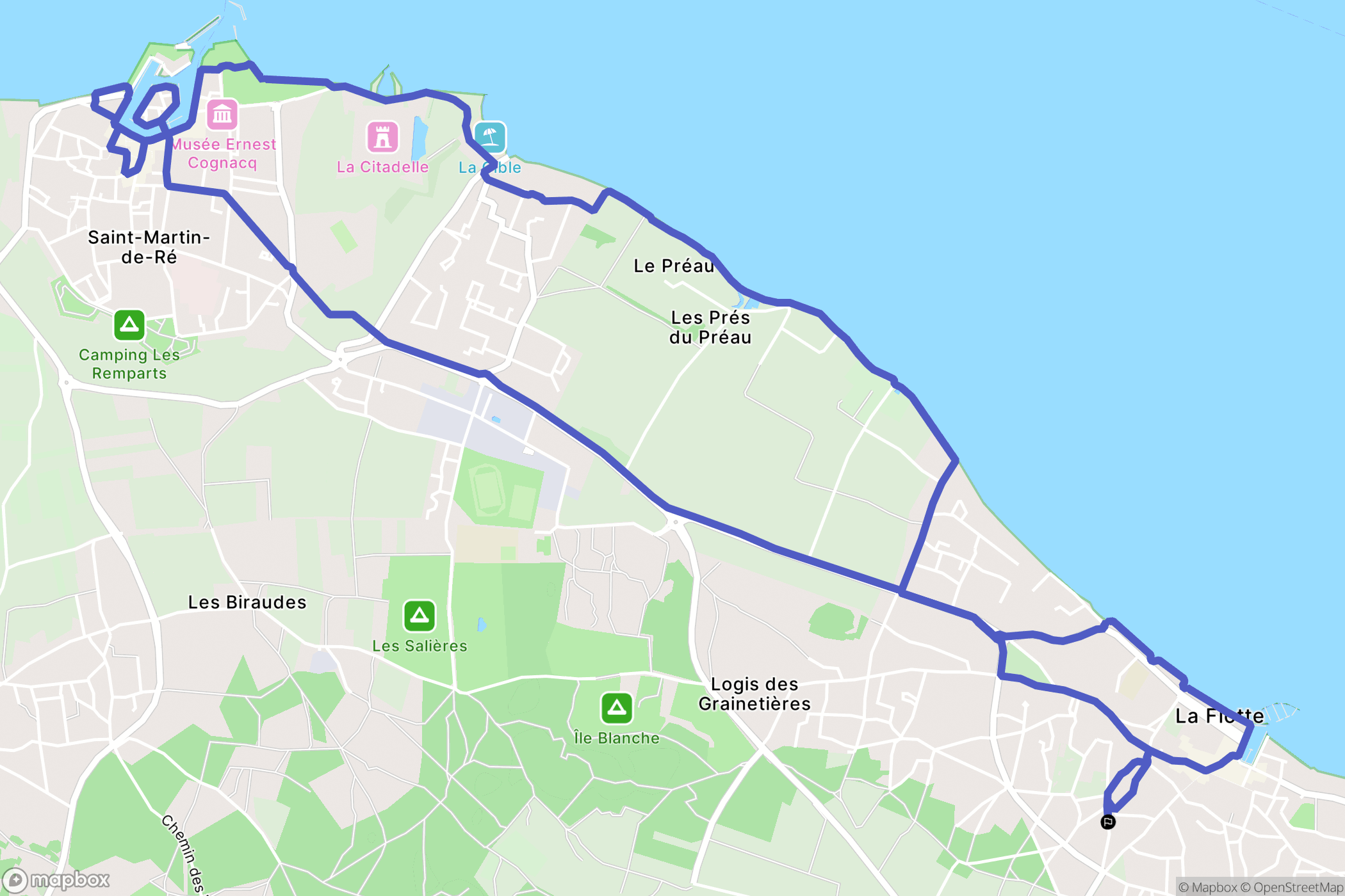 La Flotte : carte du parcours de randonnée - France
