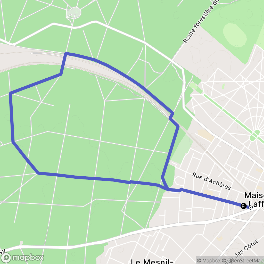 Maisons-Laffitte : carte du parcours de randonnée - France