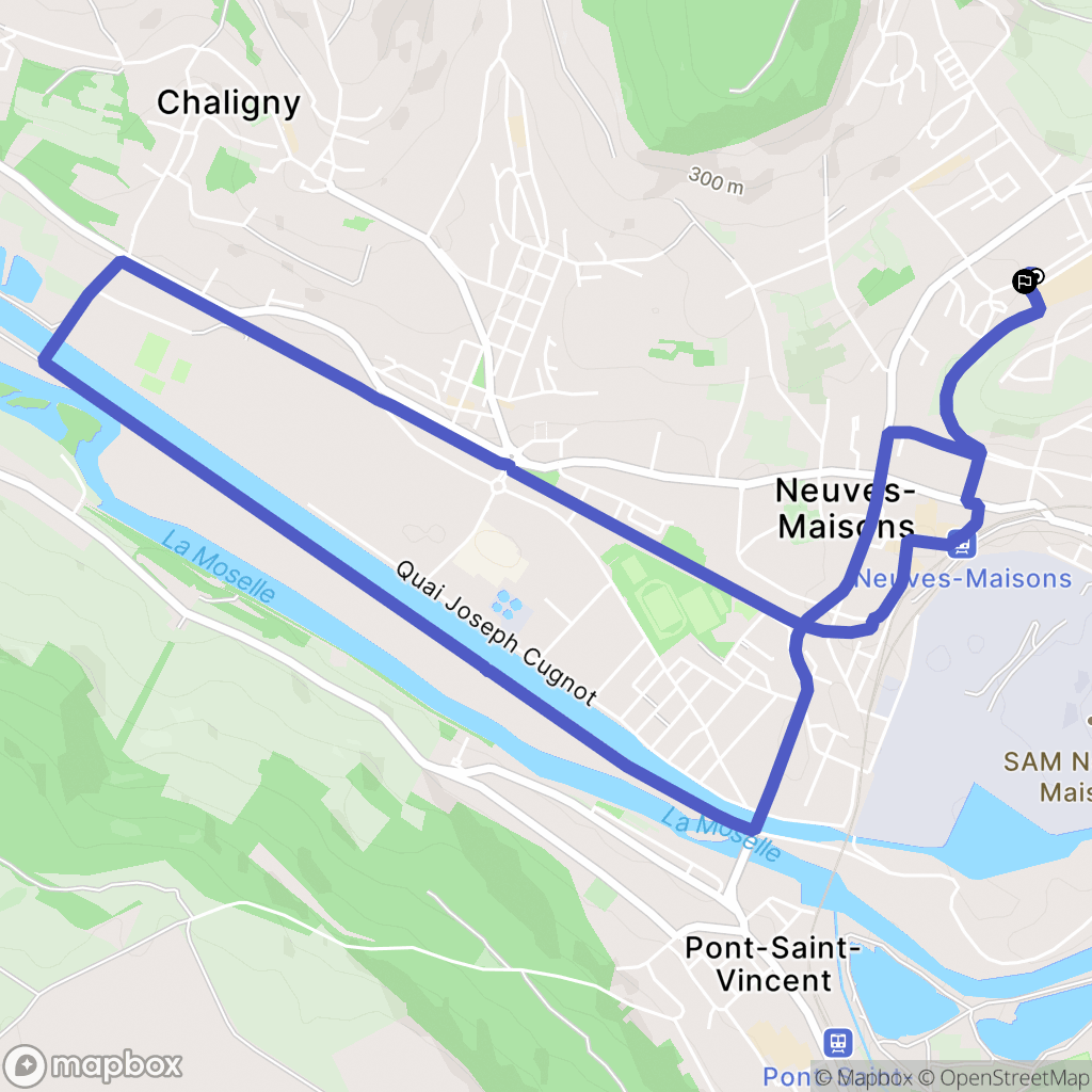 Neuves-Maisons : carte du parcours de randonnée - France