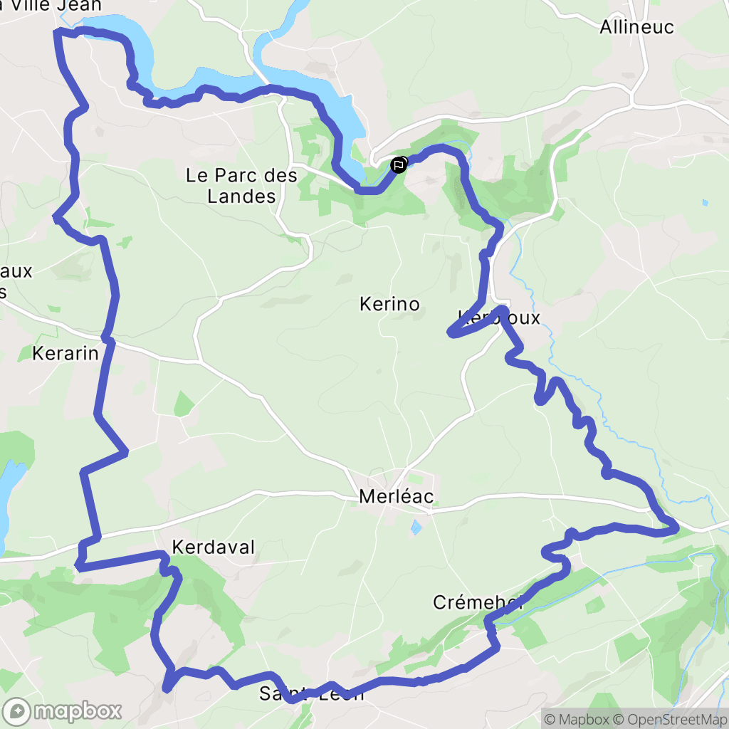 Allineuc : carte du parcours de randonnée - France