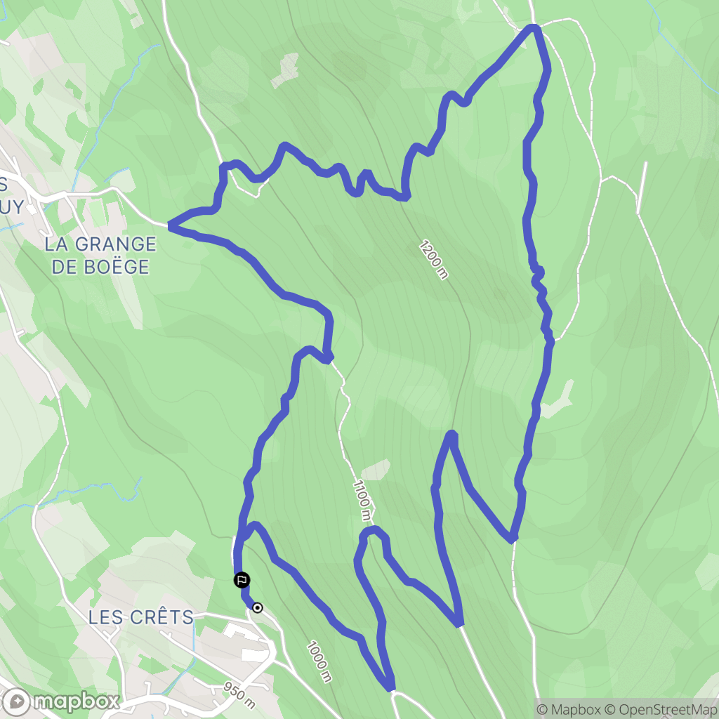 Bonne : carte du parcours de randonnée - France
