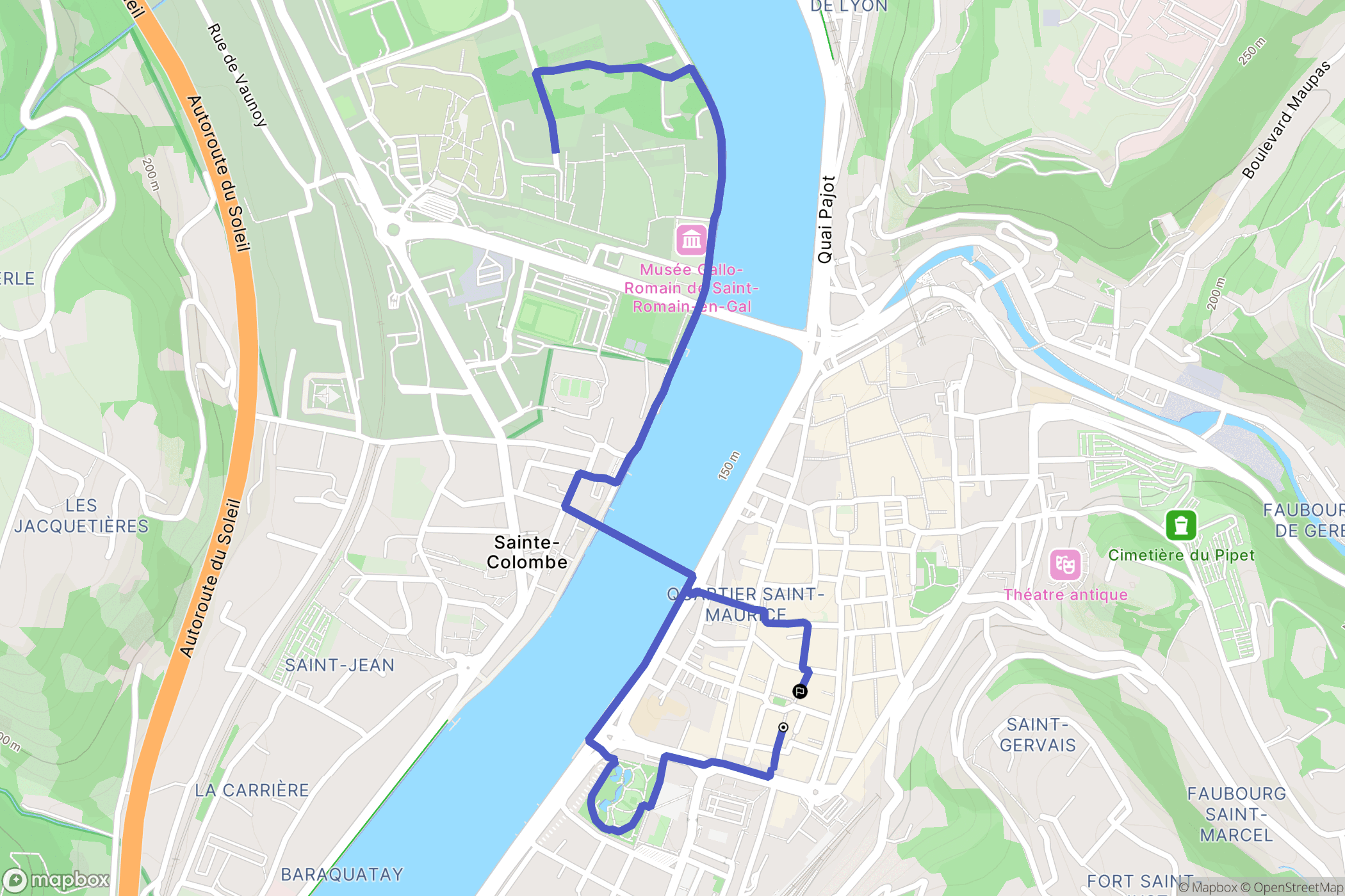 Vienne : carte du parcours de randonnée - France