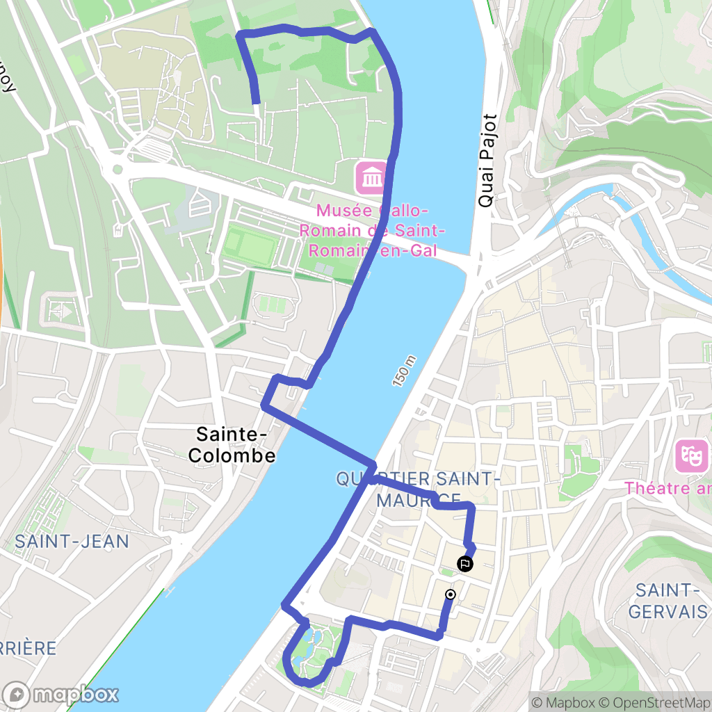 Vienne : carte du parcours de randonnée - France