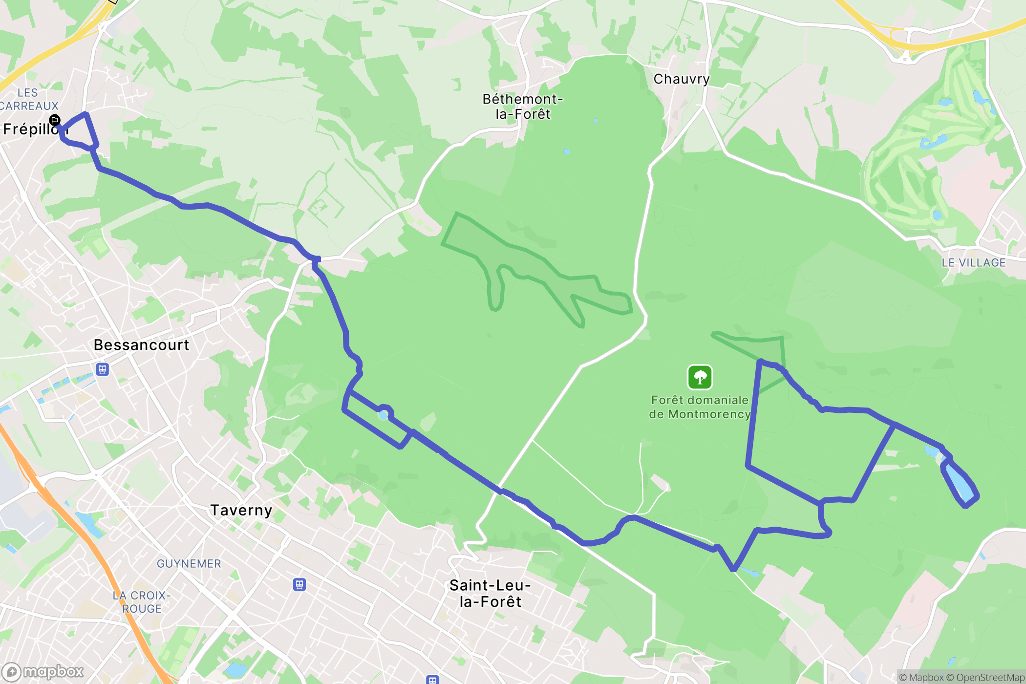 Frépillon : carte du parcours de randonnée - France