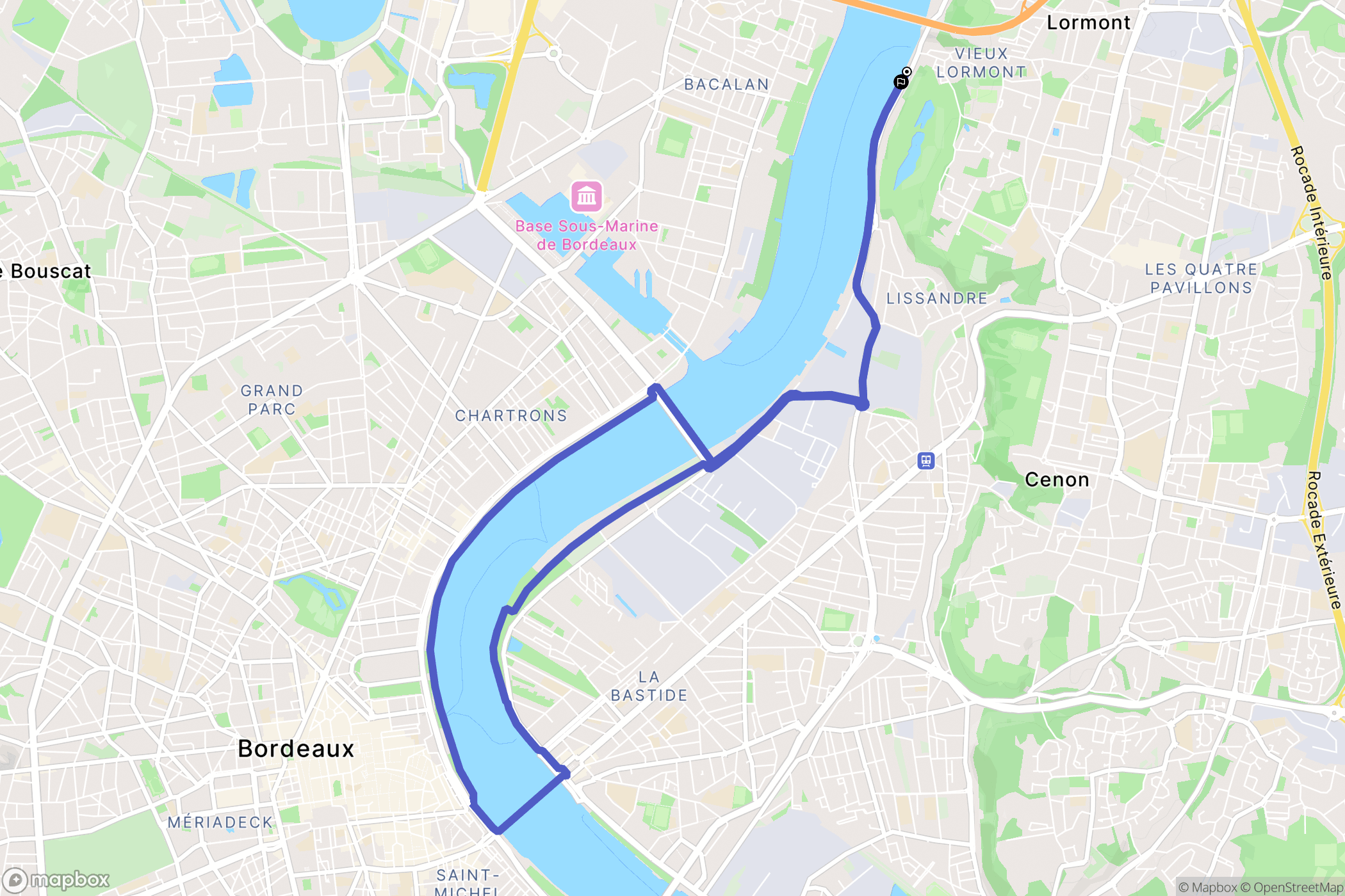 Lormont : carte du parcours de randonnée - France