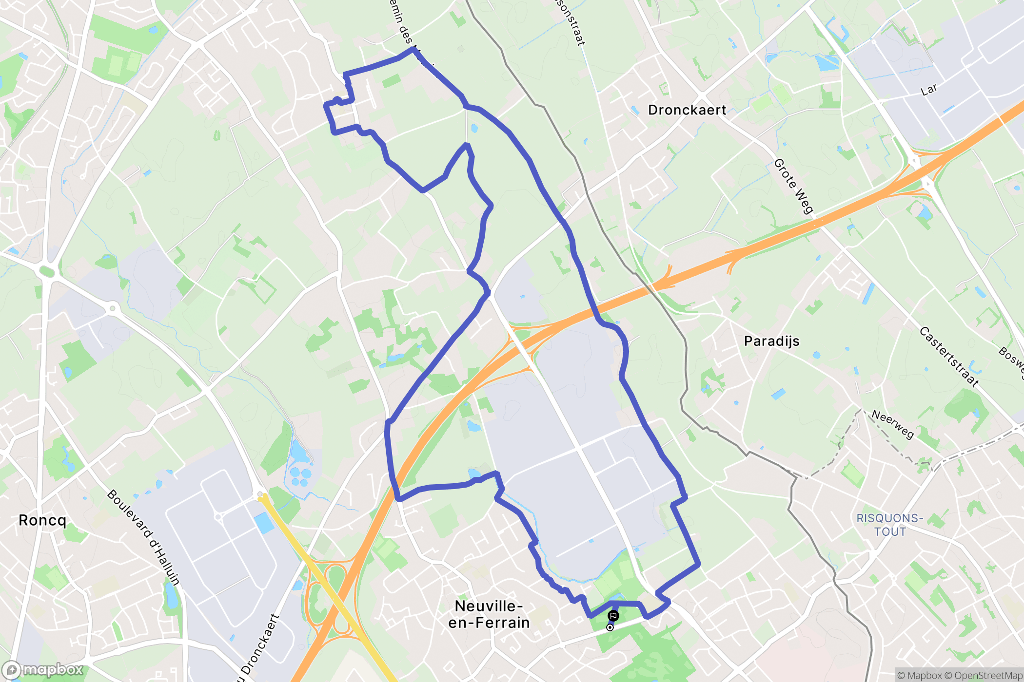 Neuville-en-Ferrain : carte du parcours de randonnée - France
