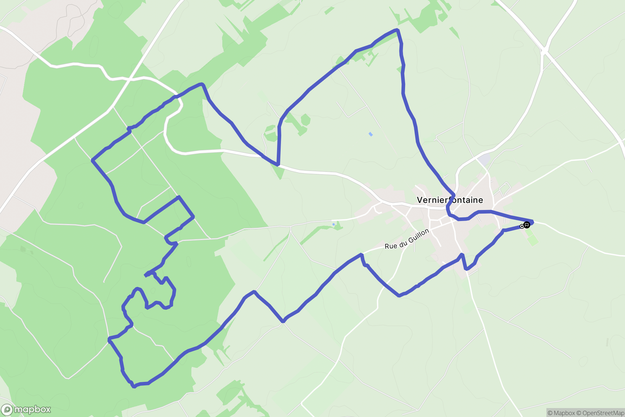 Vernierfontaine : carte du parcours de randonnée - France