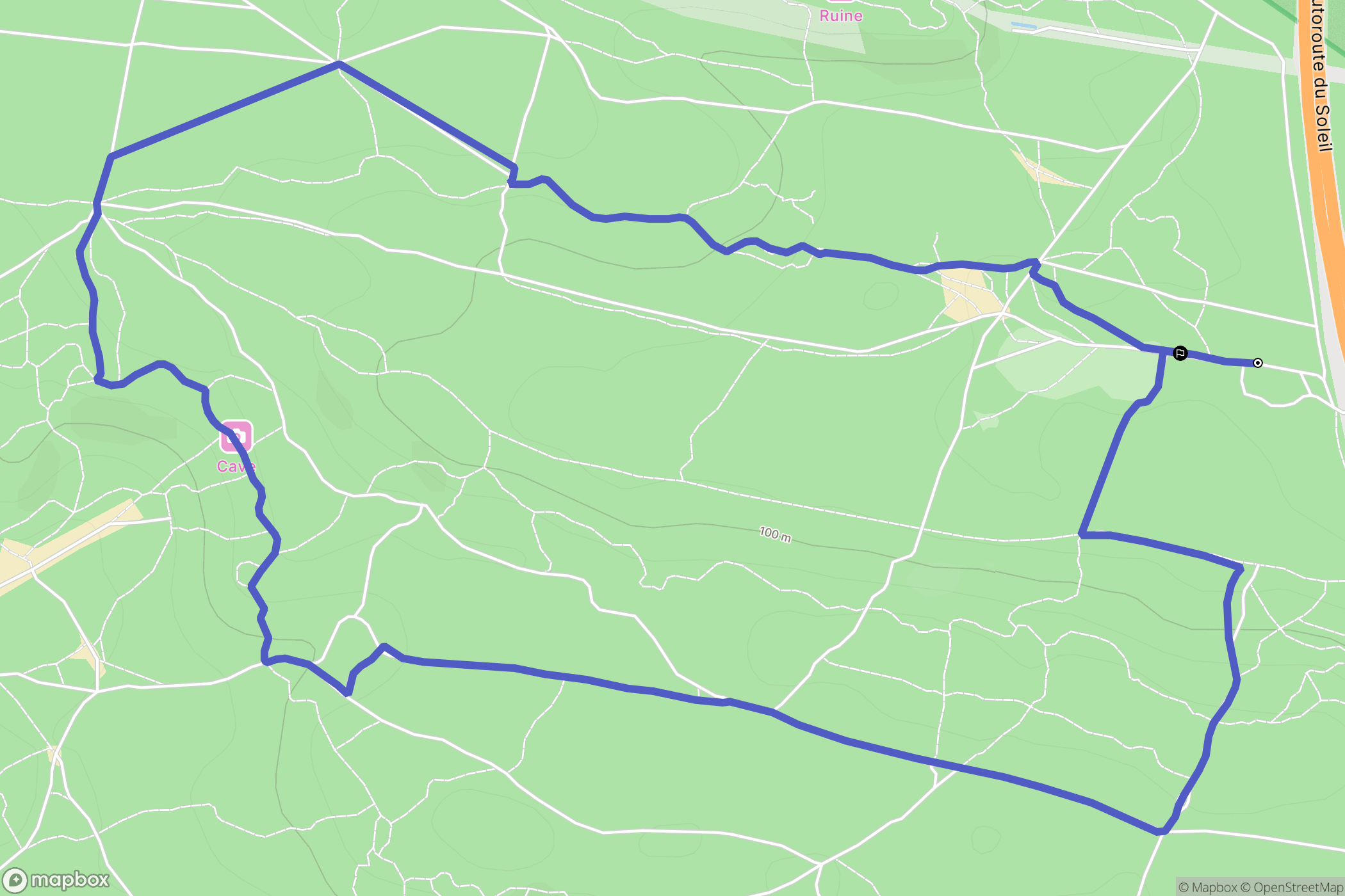 Noisy-sur-École : carte du parcours de randonnée - France