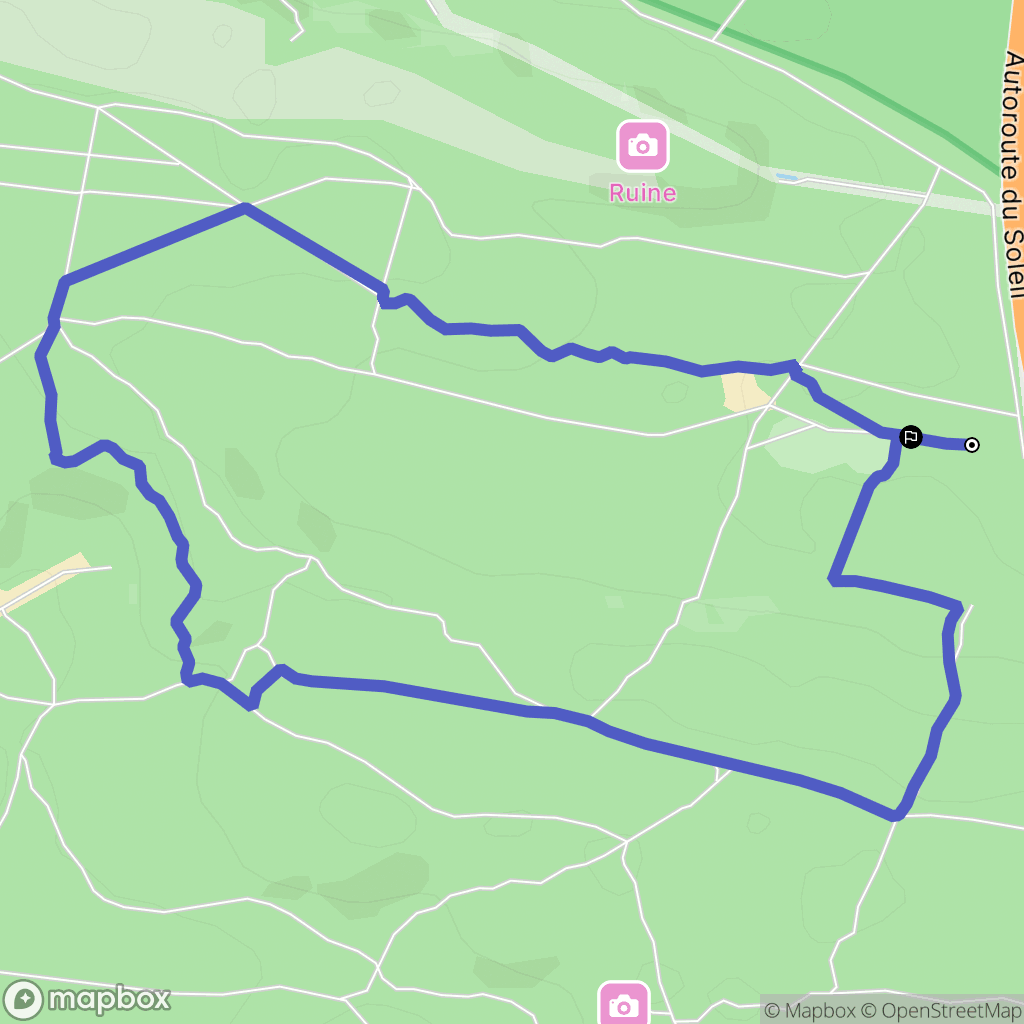 Noisy-sur-École : carte du parcours de randonnée - France