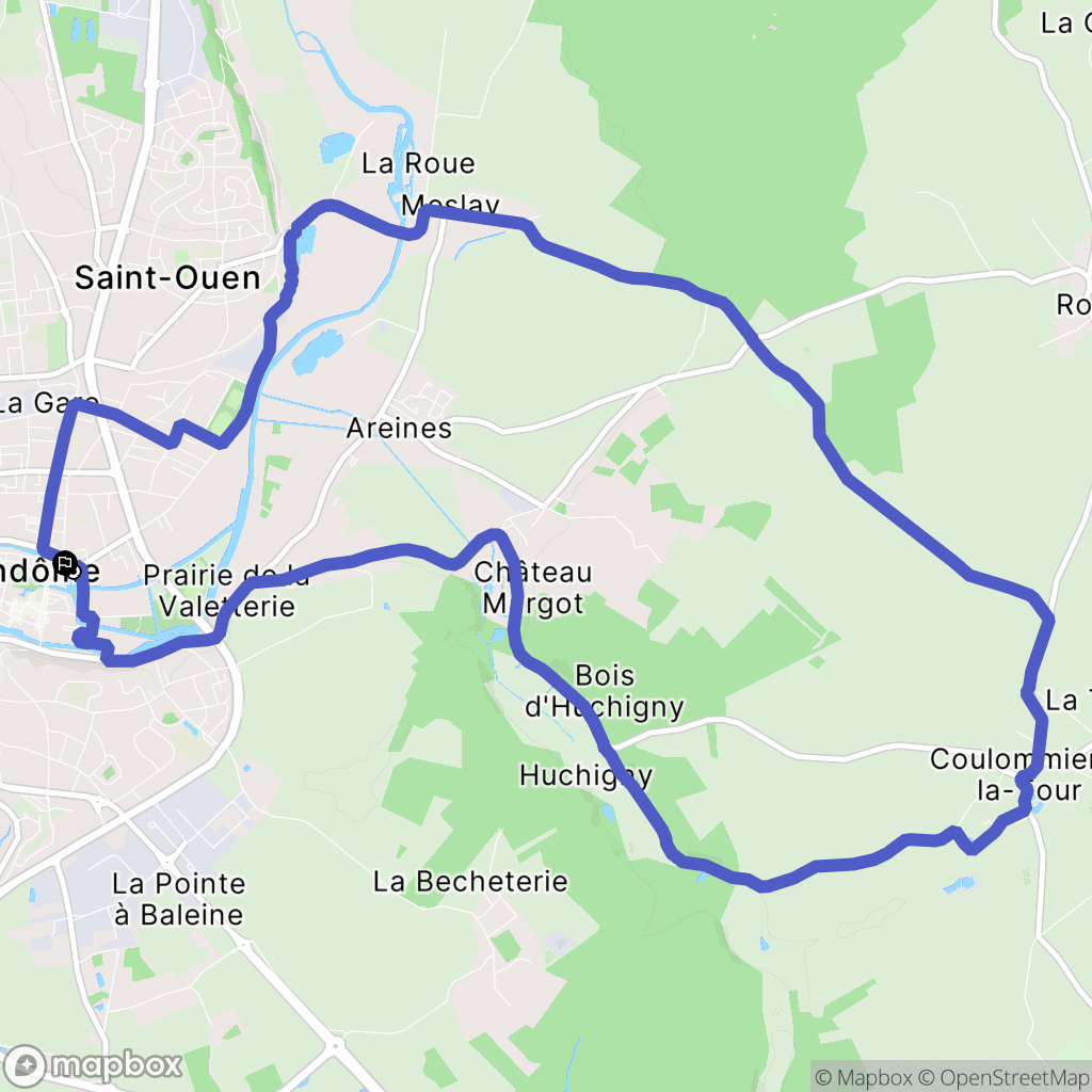 Vendôme : carte du parcours de randonnée - France