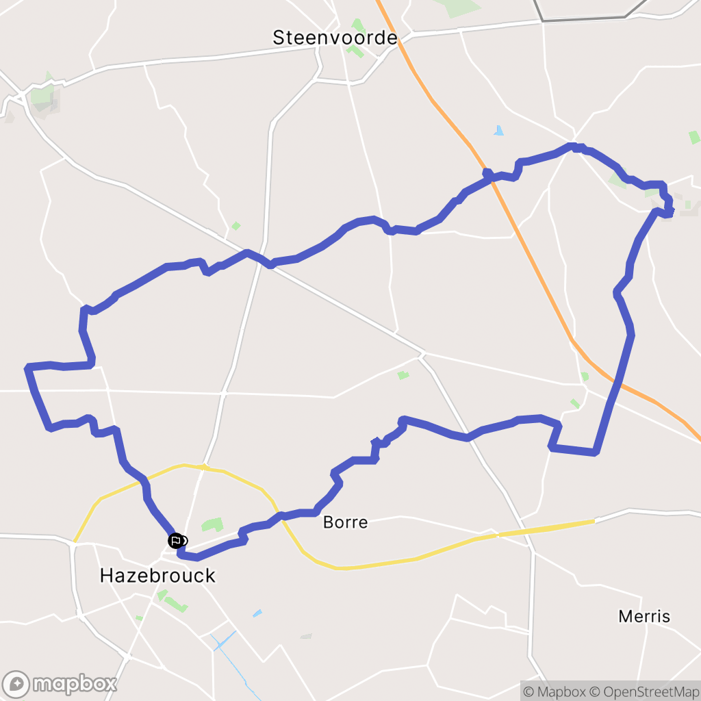 Hazebrouck : carte du parcours de randonnée - France