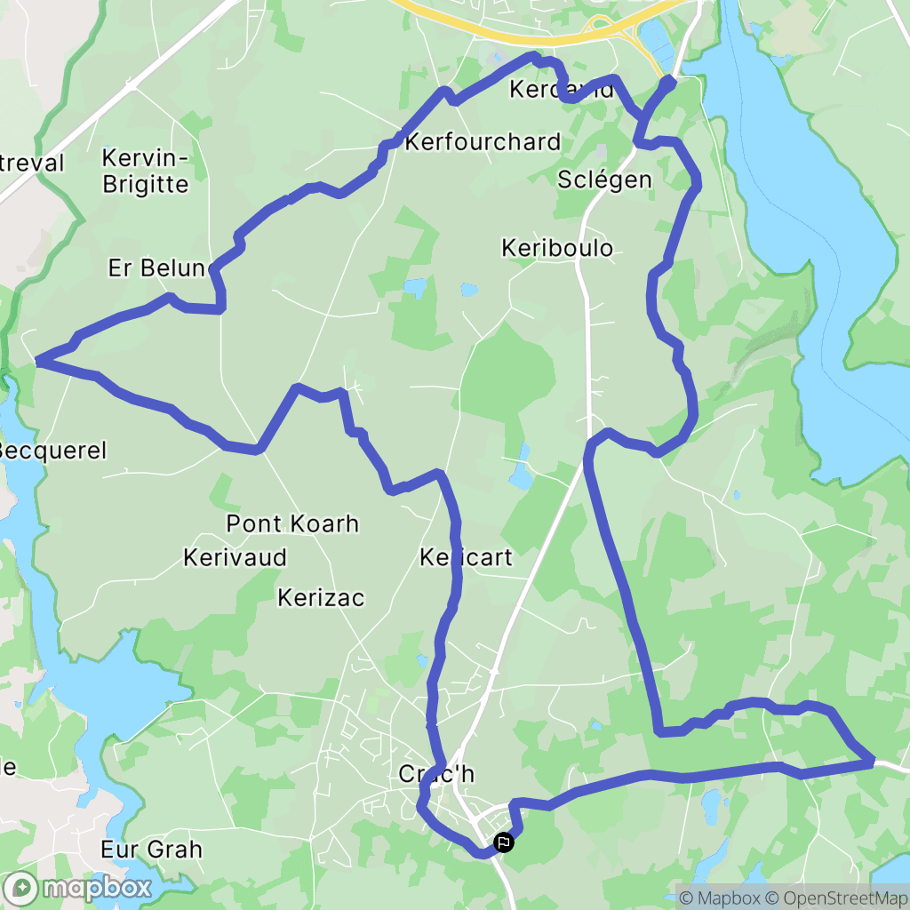 Crac'h : carte du parcours de randonnée - France