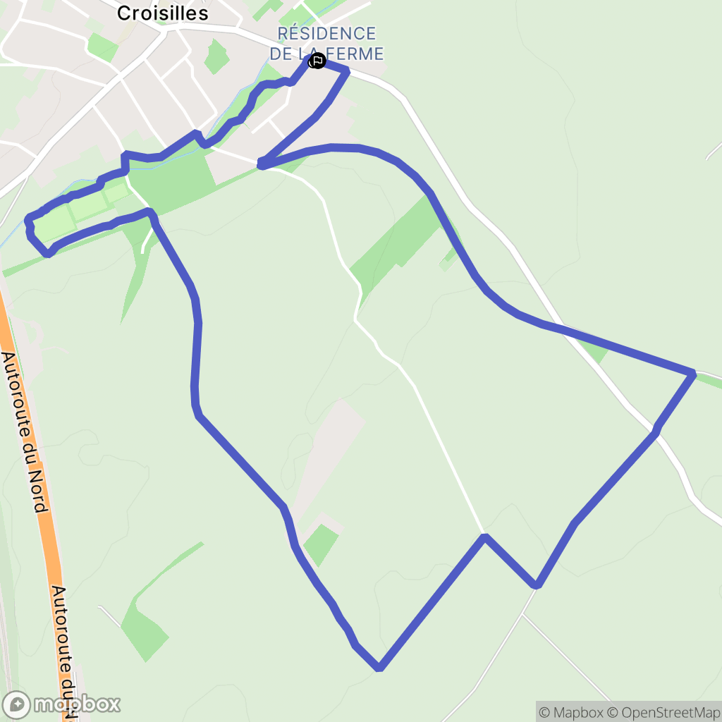Croisilles : carte du parcours de randonnée - France