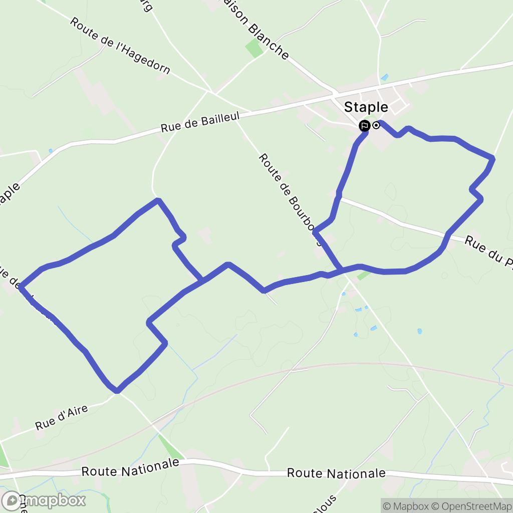 Staple : carte du parcours de randonnée - France
