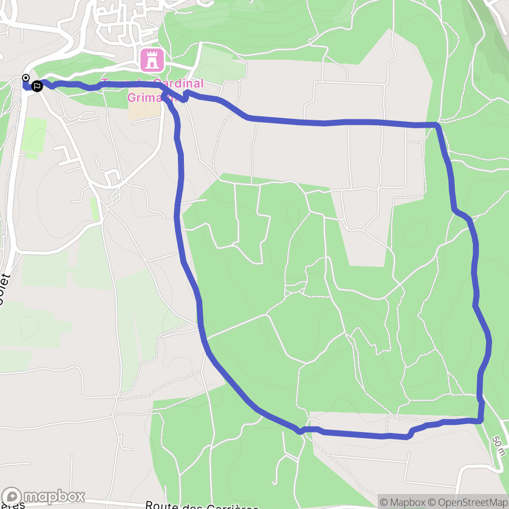 Barbentane : carte du parcours de randonnée - France