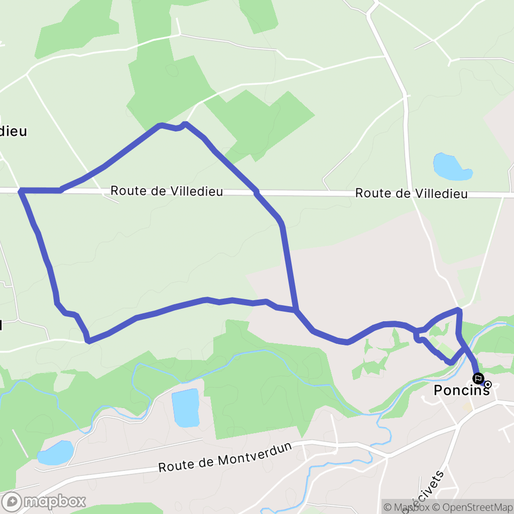 Poncins : carte du parcours de randonnée - France