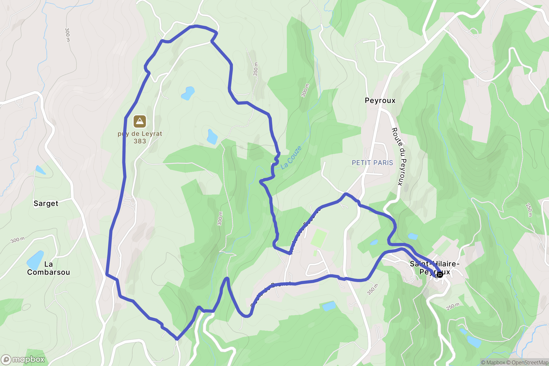 Saint-Hilaire-Peyroux : carte du parcours de randonnée - France