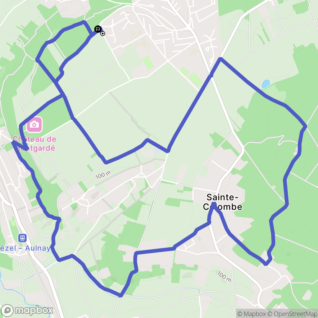 Aubergenville : carte du parcours de randonnée - France