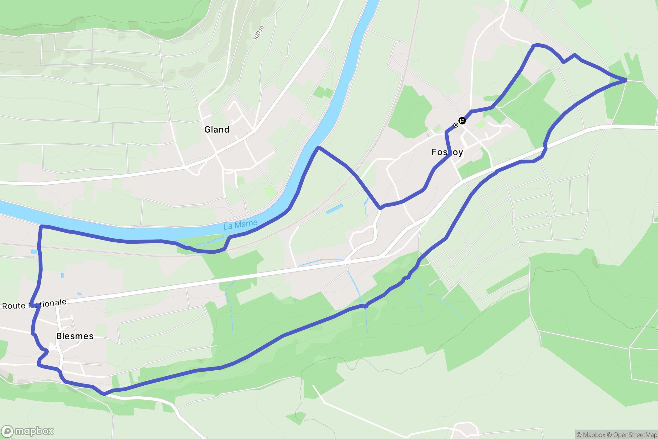 Fossoy : carte du parcours de randonnée - France