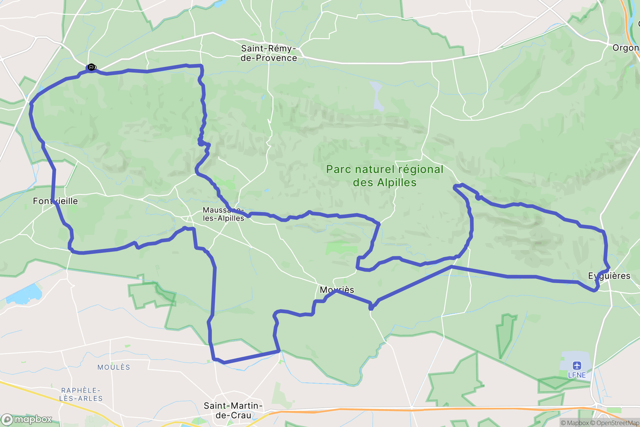 Saint-Étienne-du-Grès : carte du parcours de randonnée - France