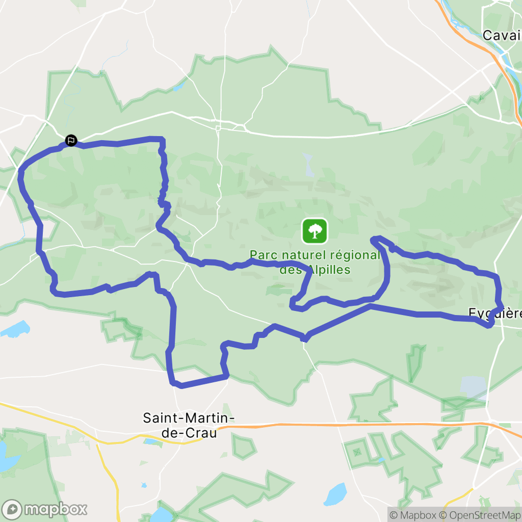 Saint-Étienne-du-Grès : carte du parcours de randonnée - France