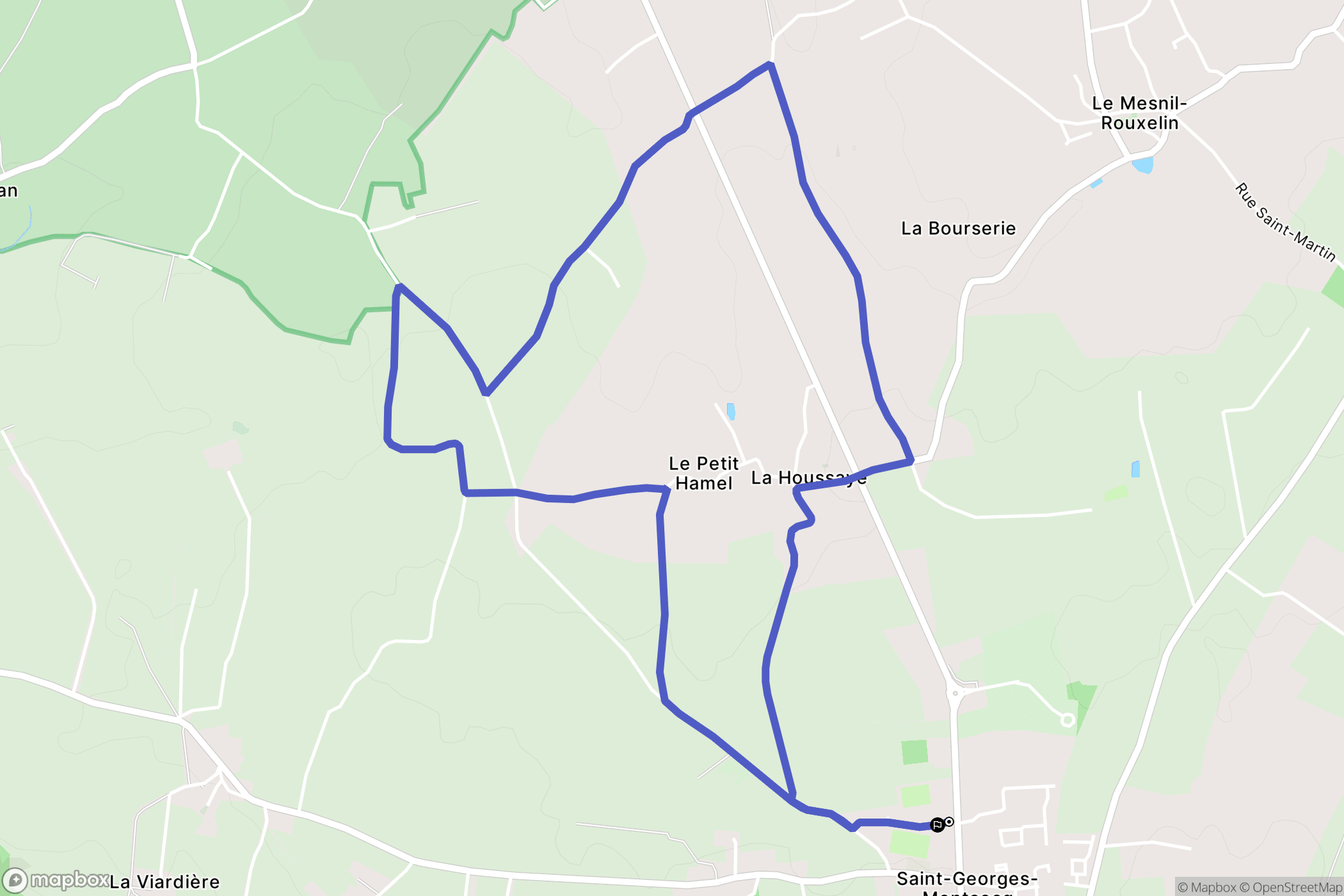 Saint-Georges-Montcocq : carte du parcours de randonnée - France