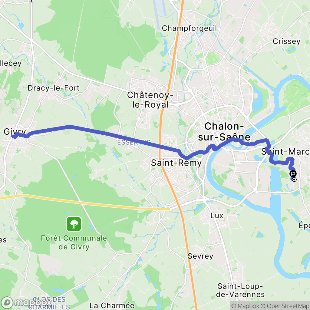 Saint-Marcel : carte du parcours de randonnée - France