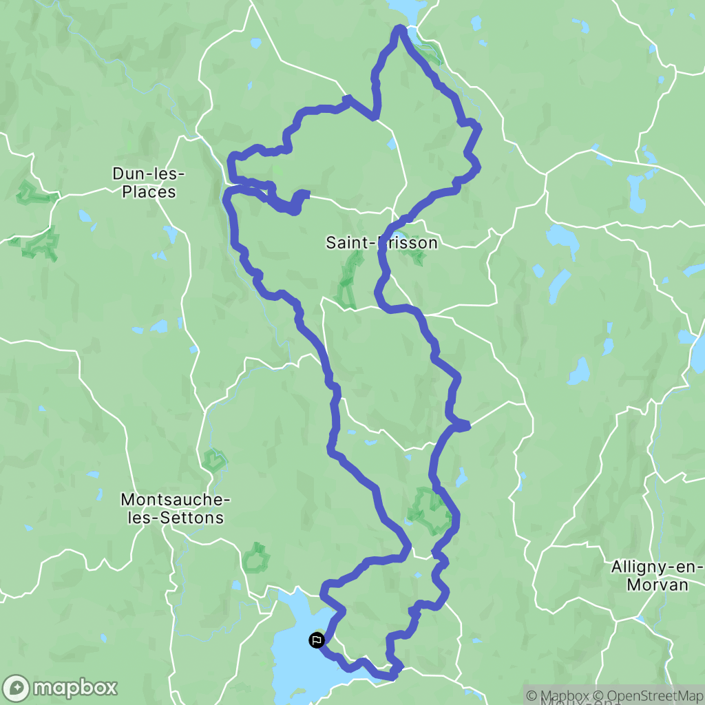 Montsauche-les-Settons : carte du parcours de randonnée - France
