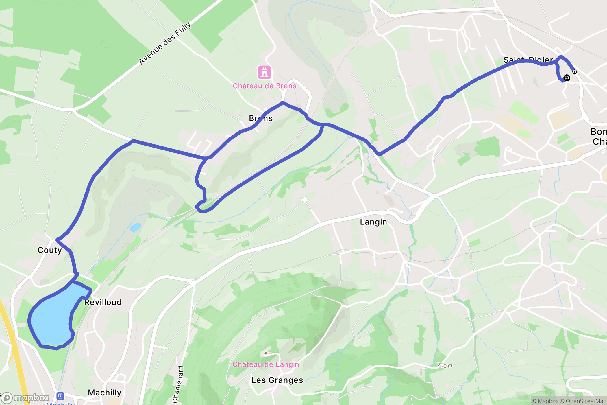 Bons-en-Chablais : carte du parcours de randonnée - France