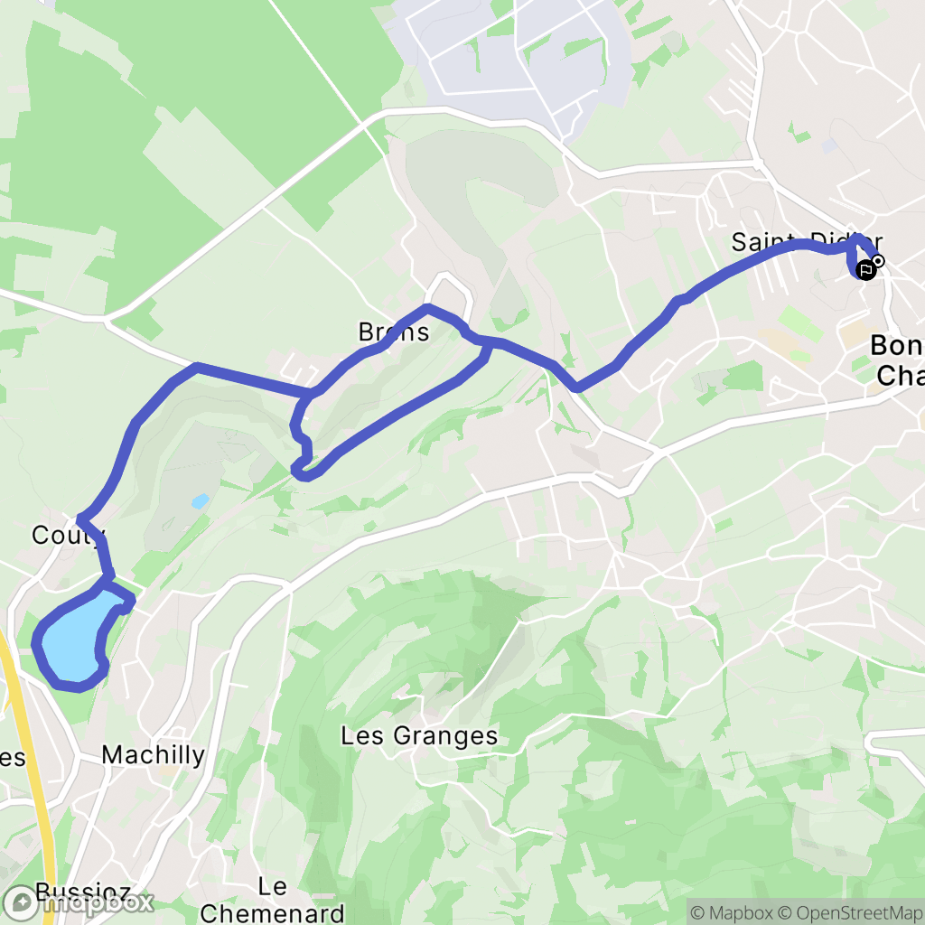 Bons-en-Chablais : carte du parcours de randonnée - France