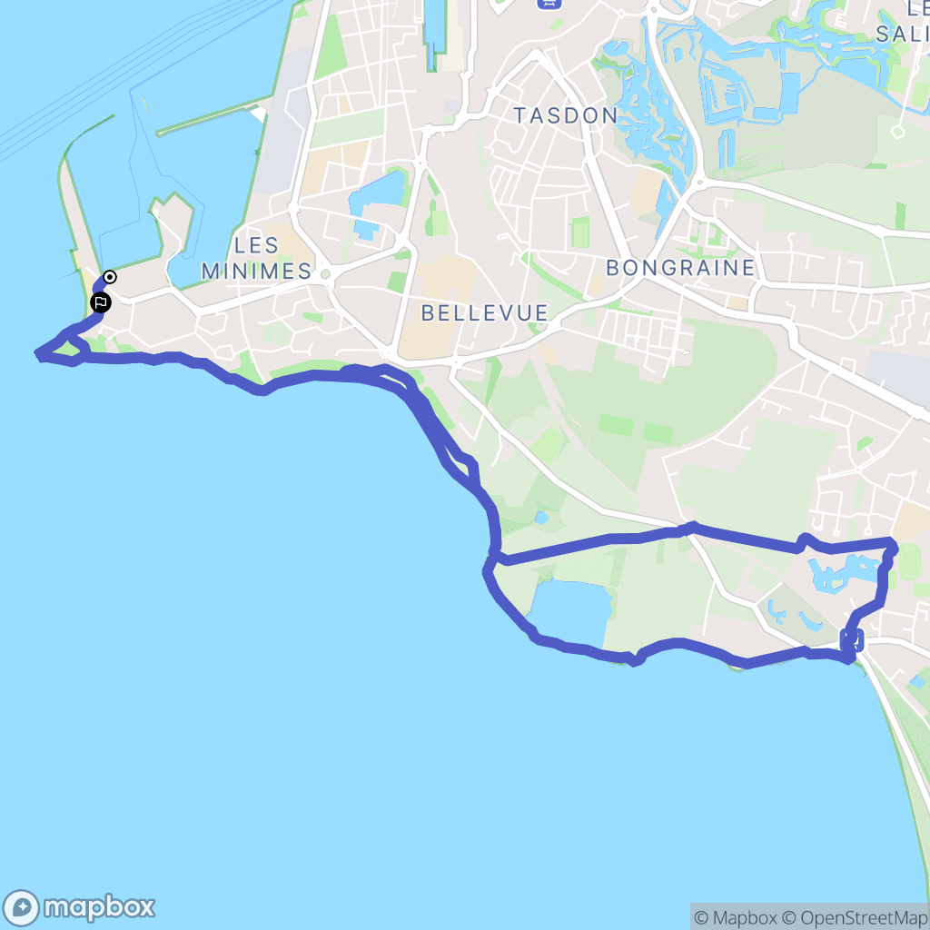 La Rochelle : carte du parcours de randonnée - France
