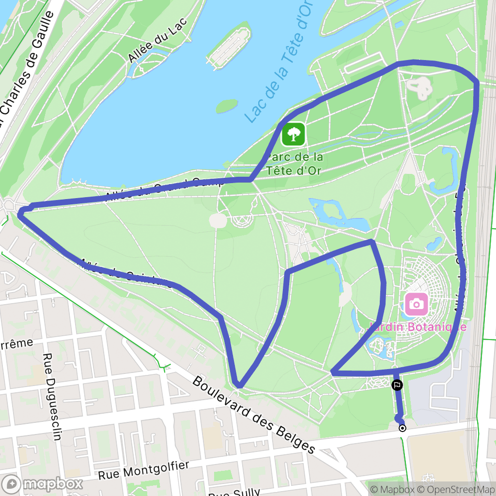 Lyon : carte du parcours de randonnée - France