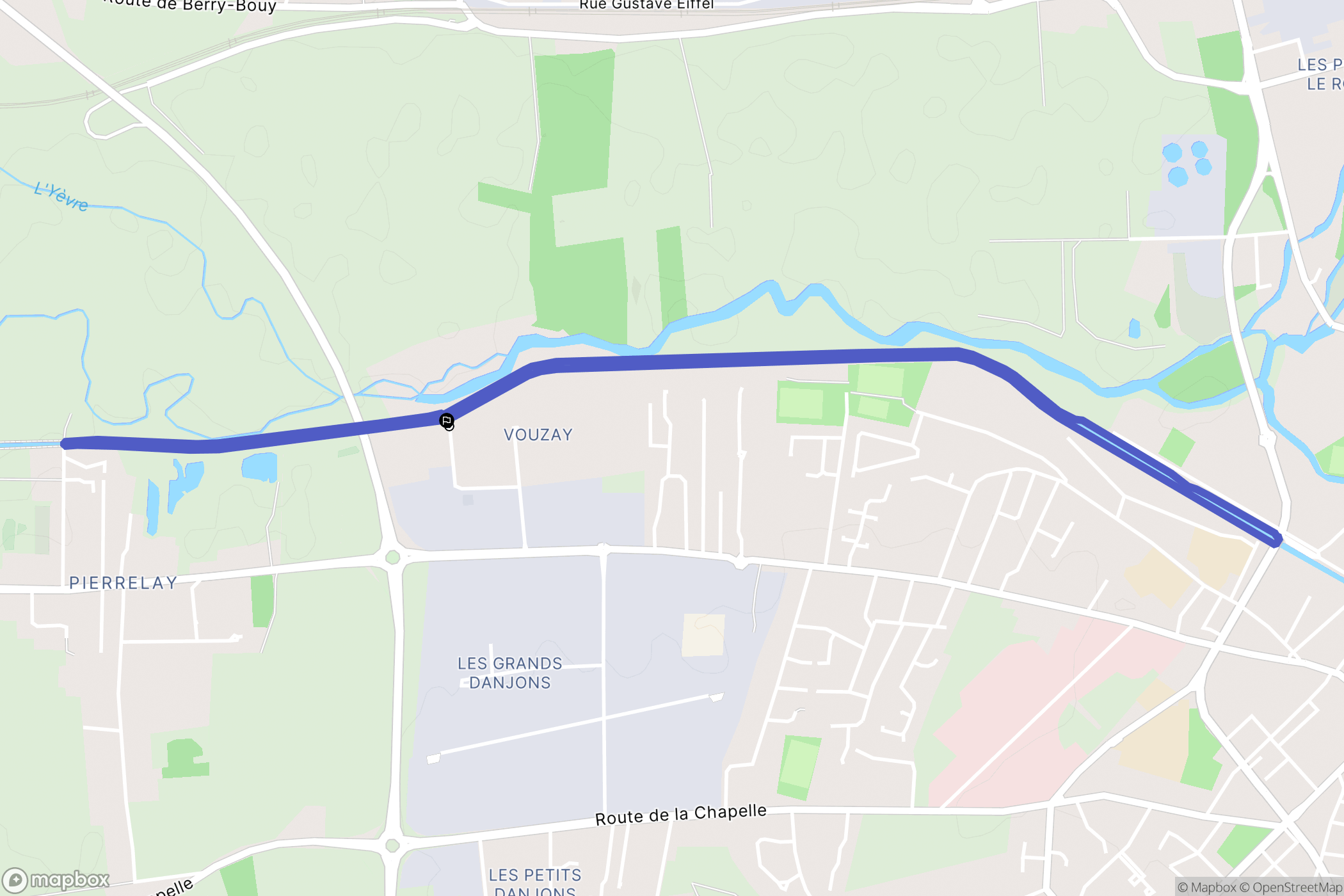 Bourges : carte du parcours de randonnée - France