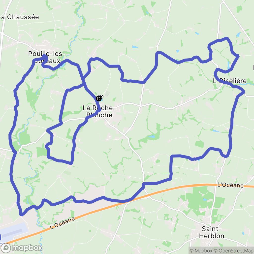 La Roche-Blanche : carte du parcours de randonnée - France