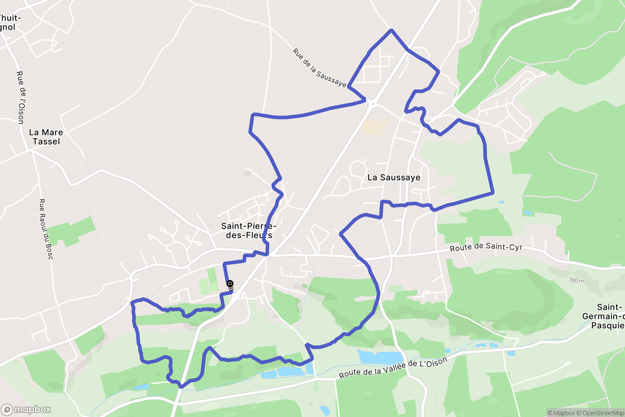 Saint-Pierre-des-Fleurs : carte du parcours de randonnée - France