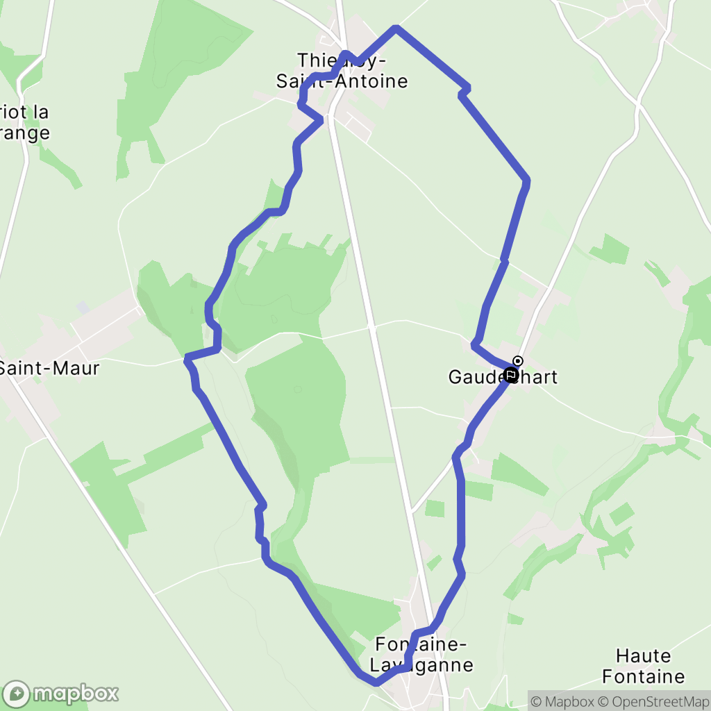 Gaudechart : carte du parcours de randonnée - France