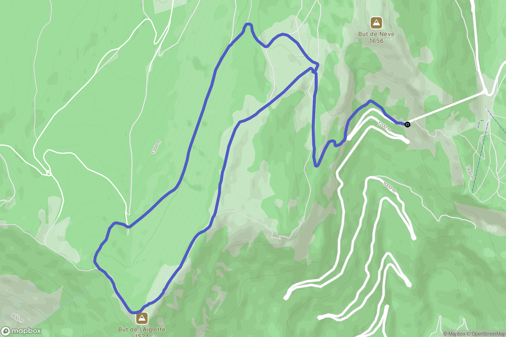 Chamaloc : carte du parcours de randonnée - France