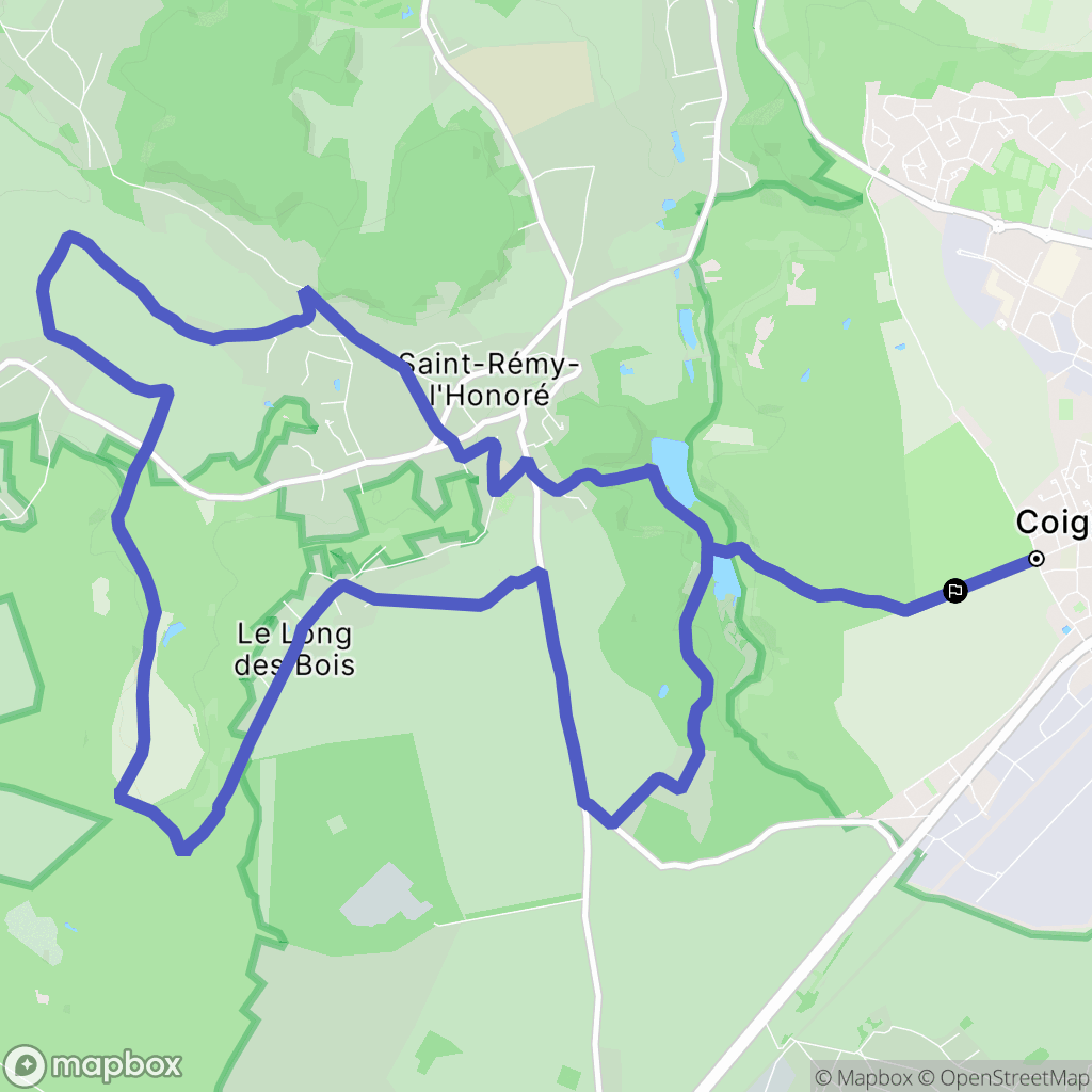 Coignières : carte du parcours de randonnée - France