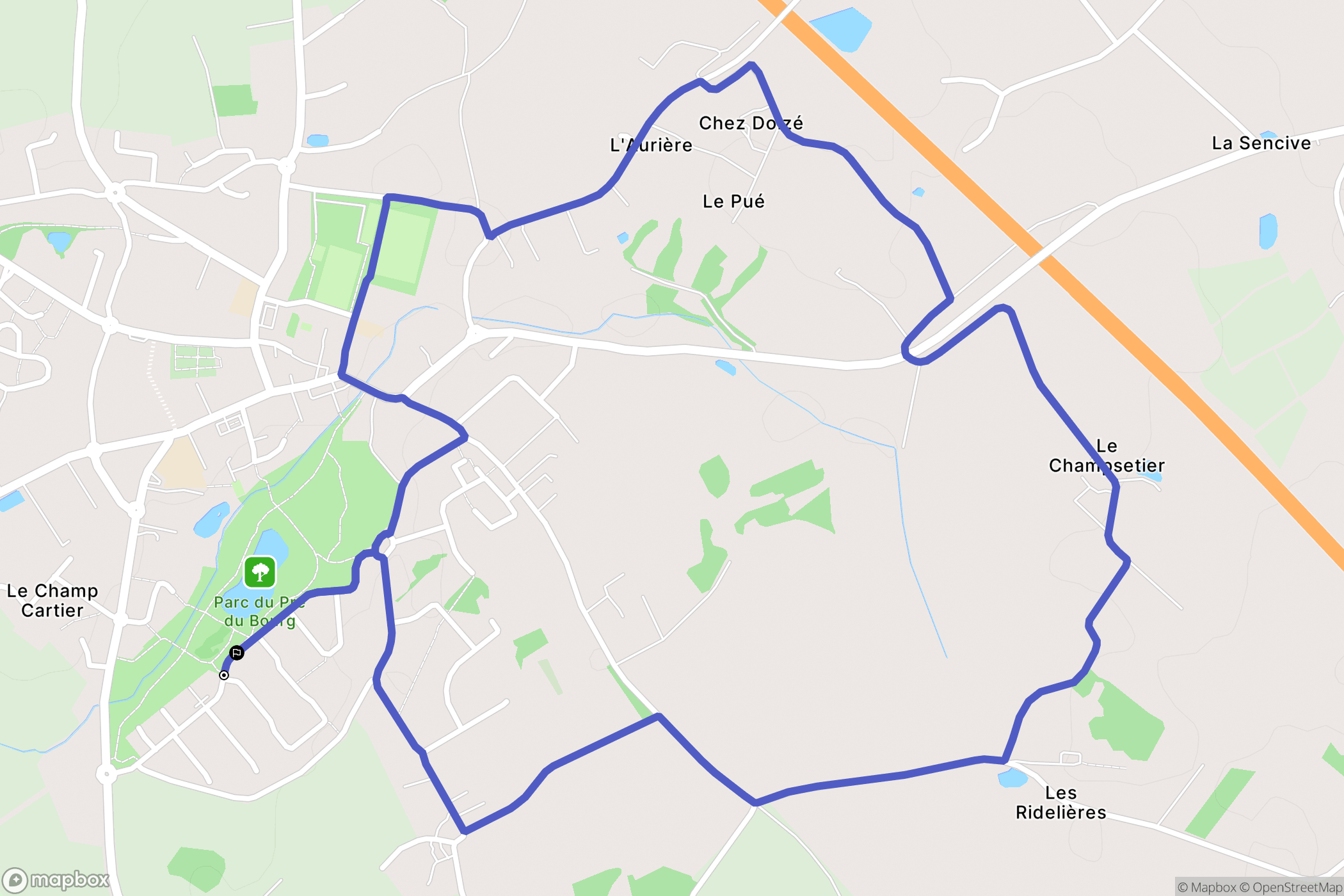 Le Bignon : carte du parcours de randonnée - France
