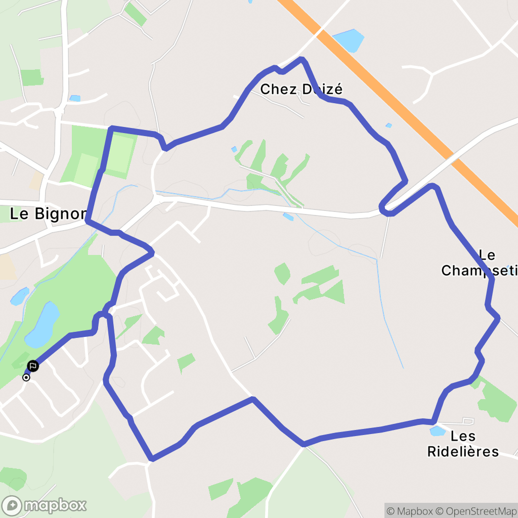 Le Bignon : carte du parcours de randonnée - France