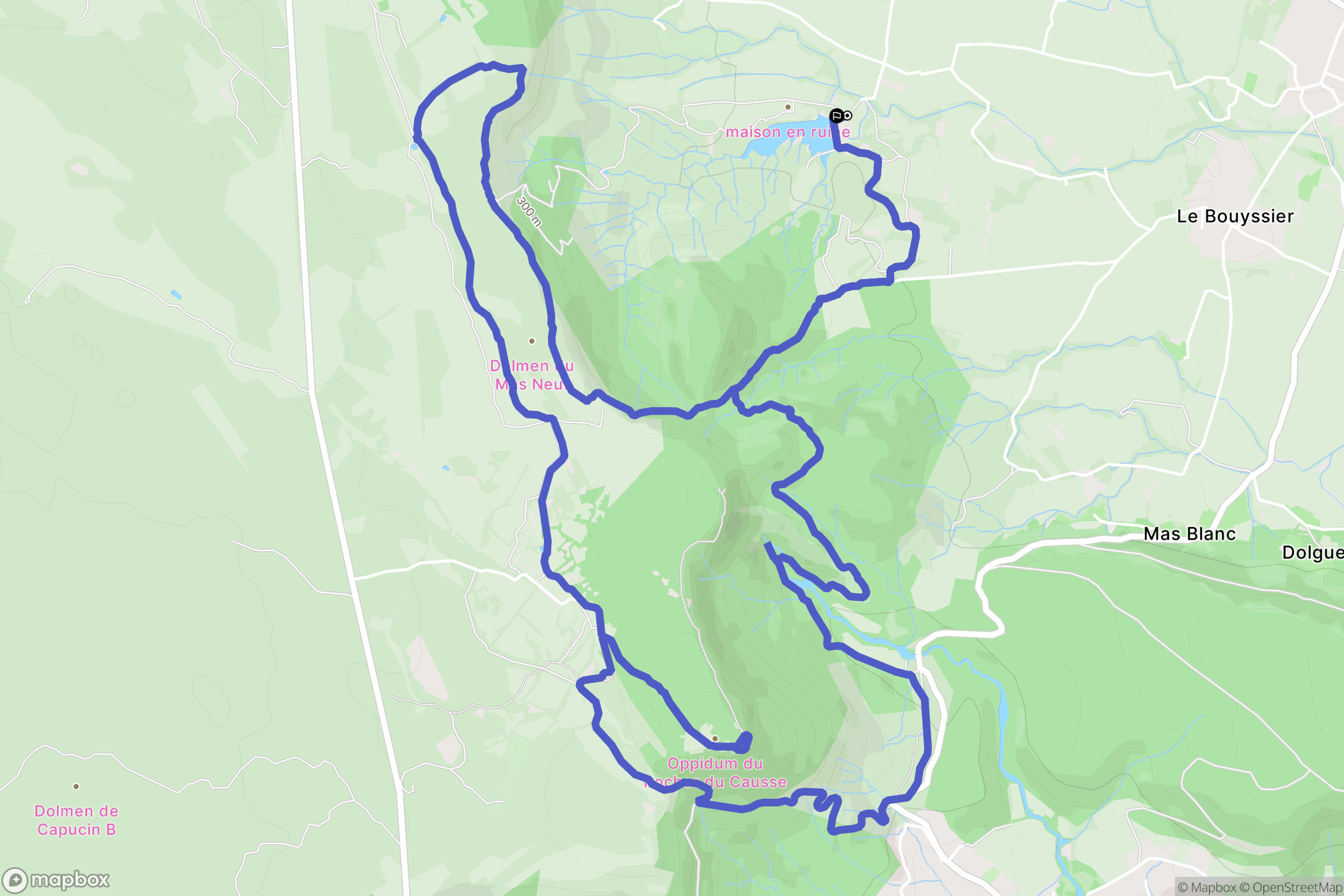Claret : carte du parcours de randonnée - France