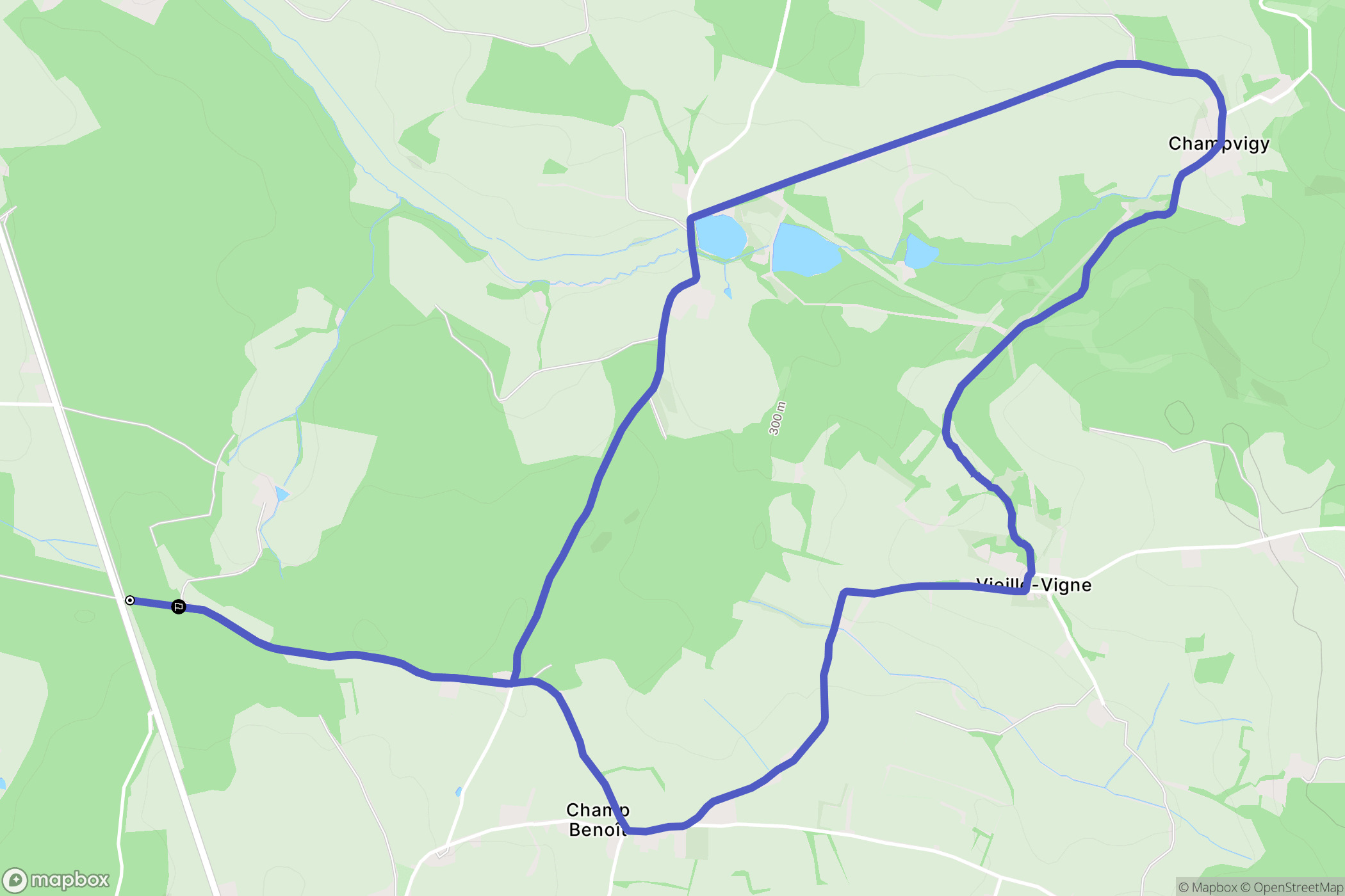 Palinges : carte du parcours de randonnée - France