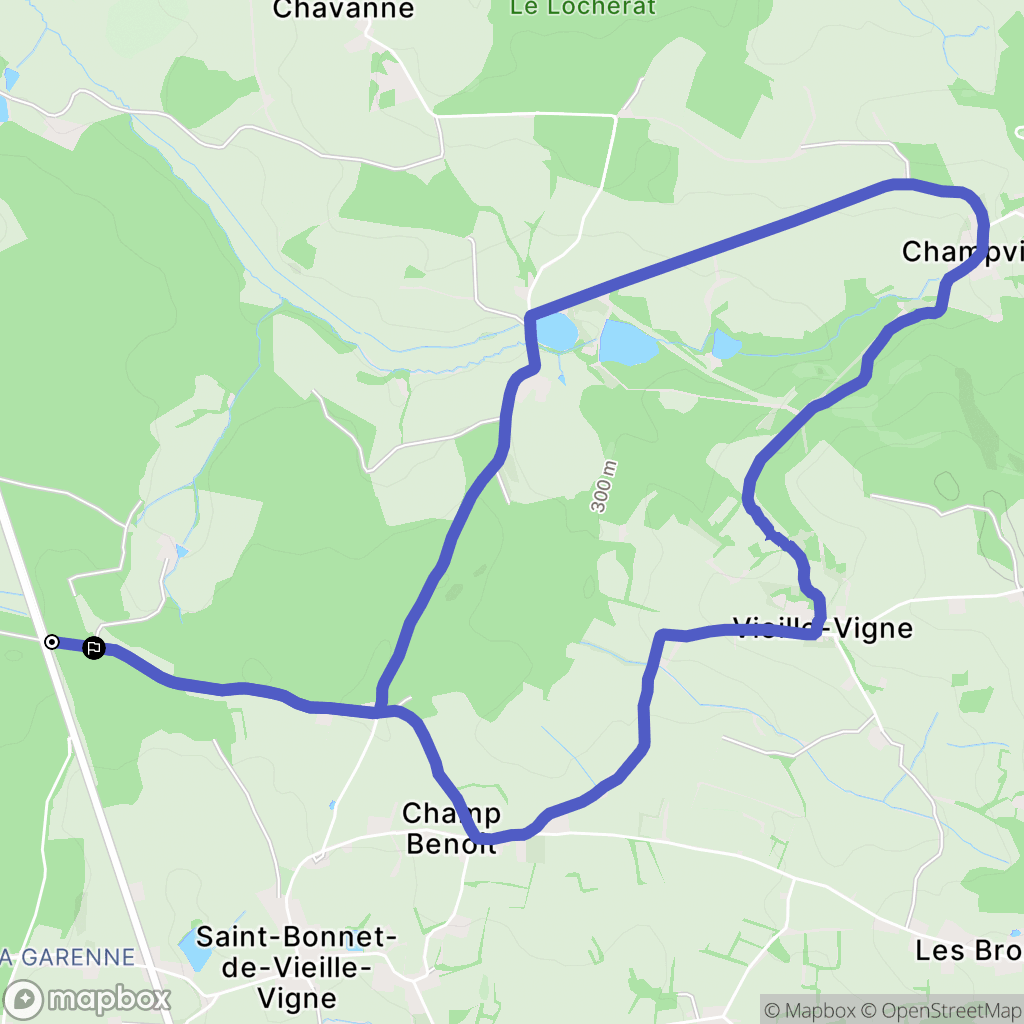Palinges : carte du parcours de randonnée - France