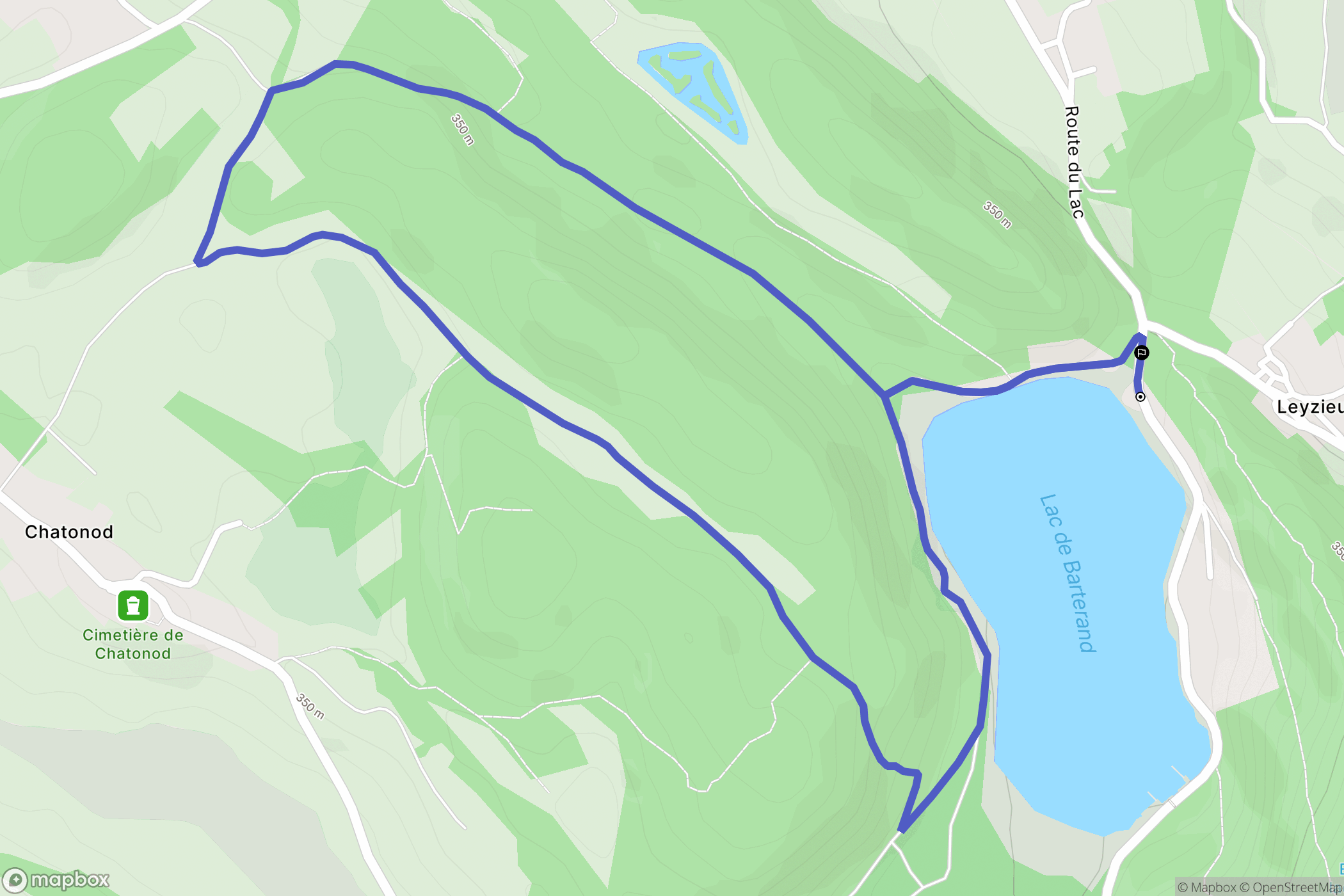 Pollieu : carte du parcours de randonnée - France