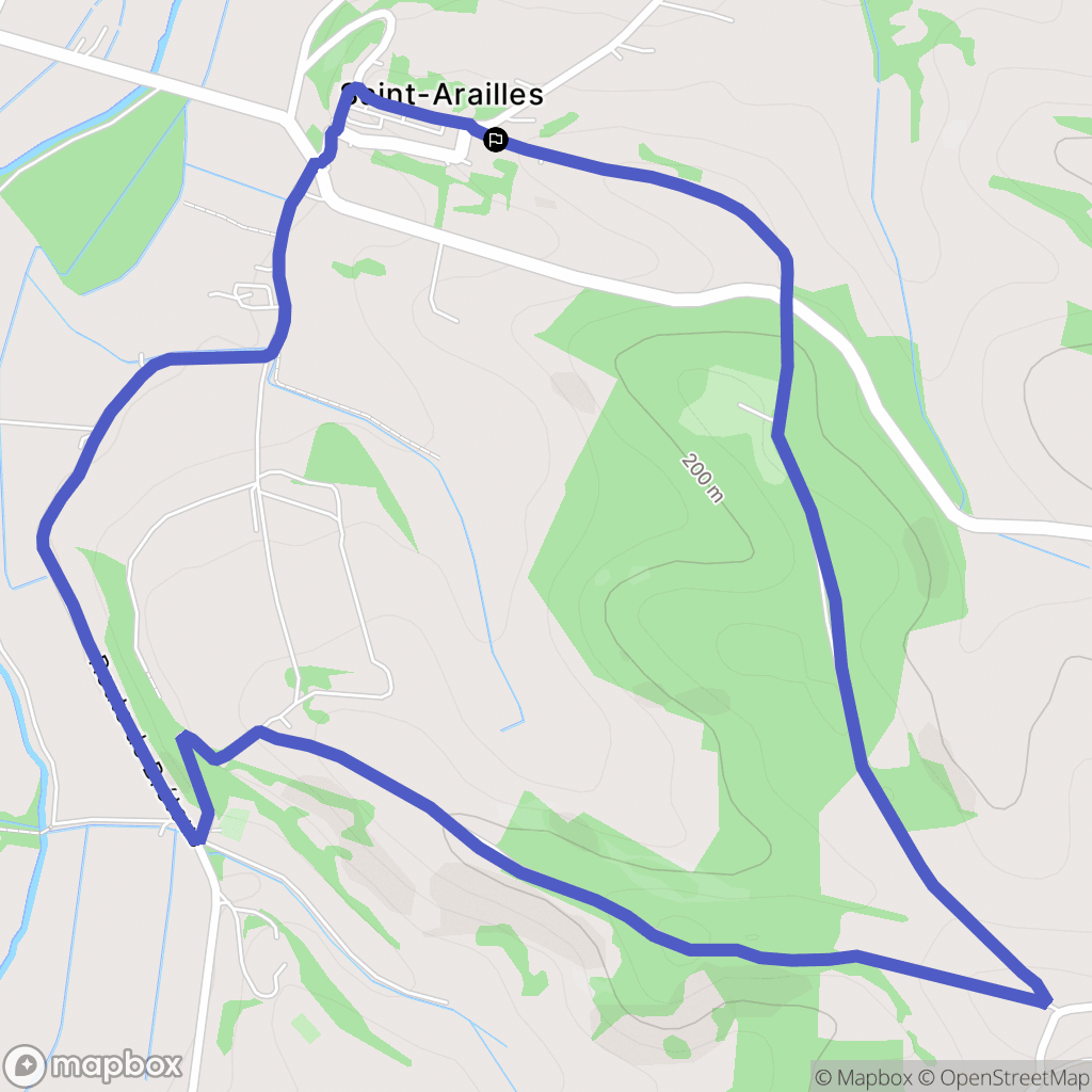 Saint-Arailles : carte du parcours de randonnée - France