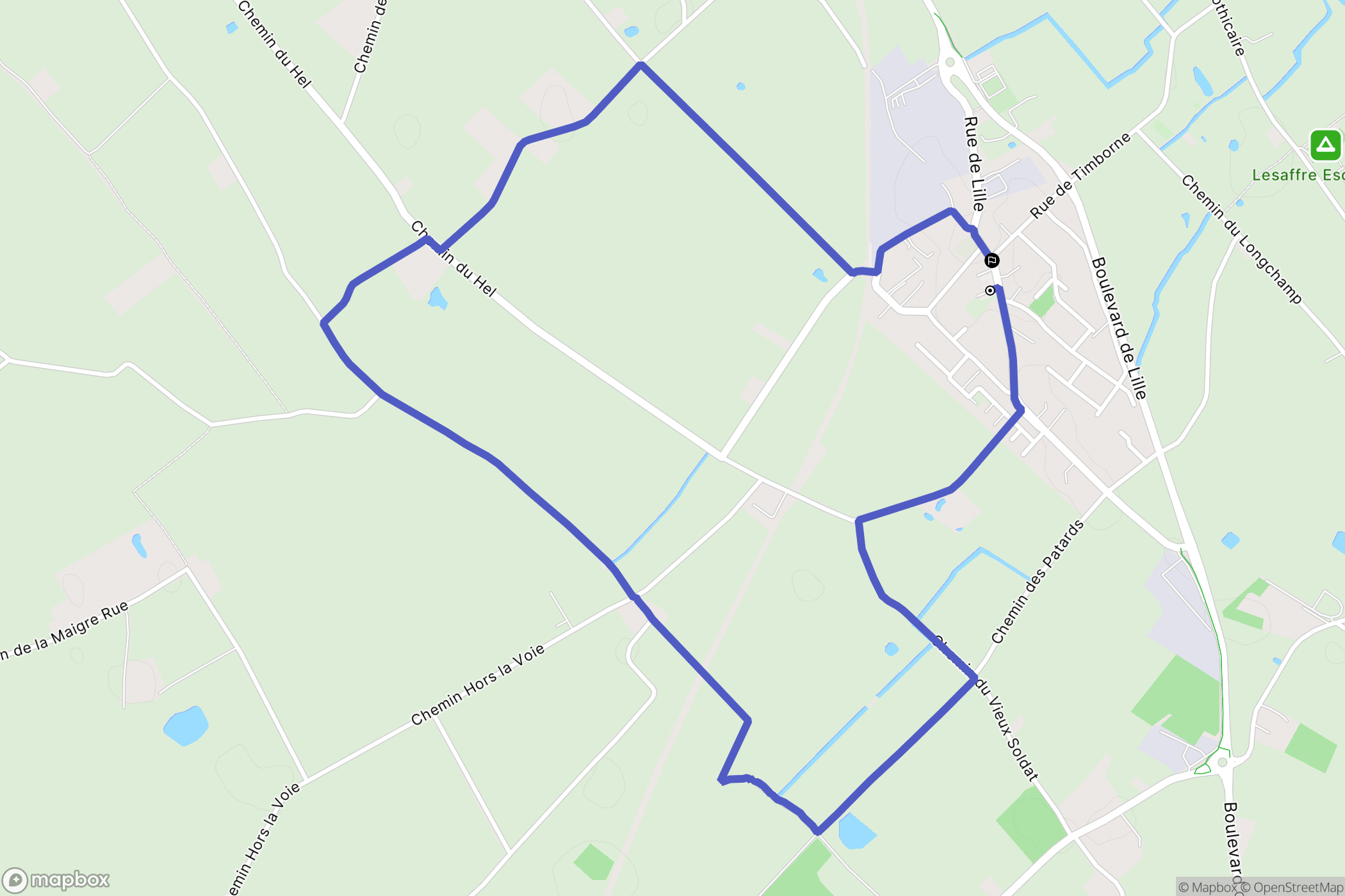 Comines : carte du parcours de randonnée - France