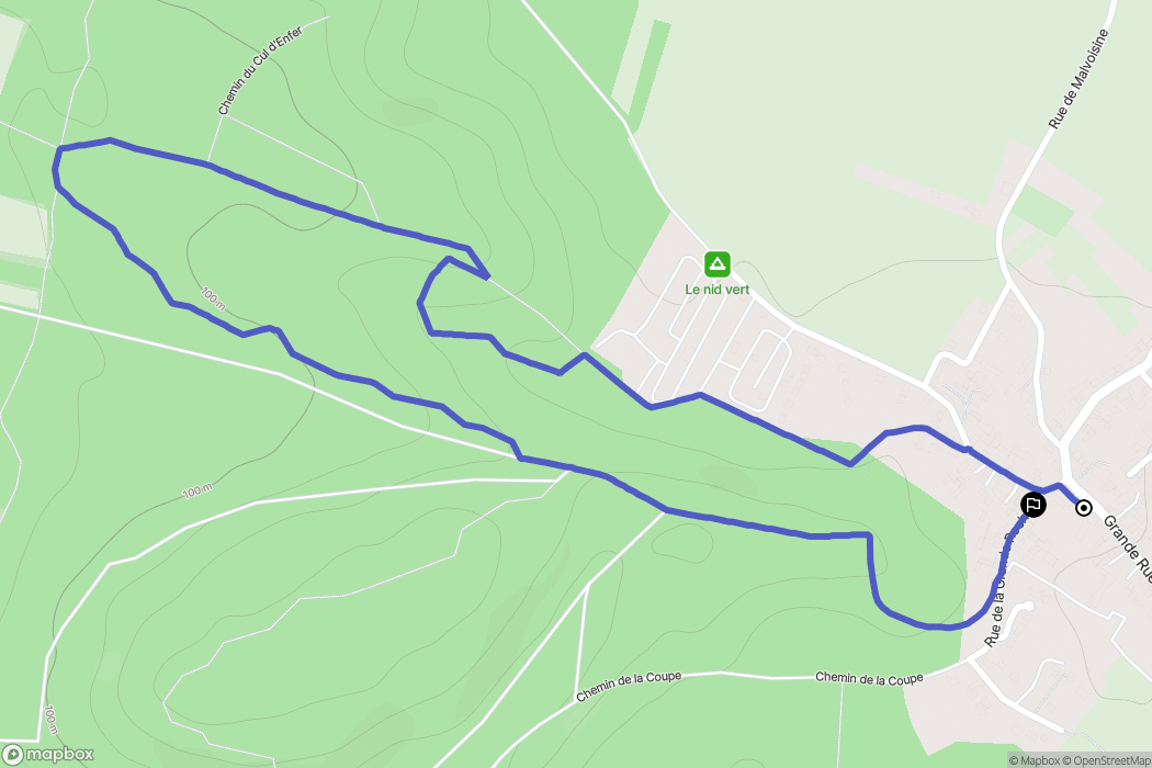 Mondeville : carte du parcours de randonnée - France