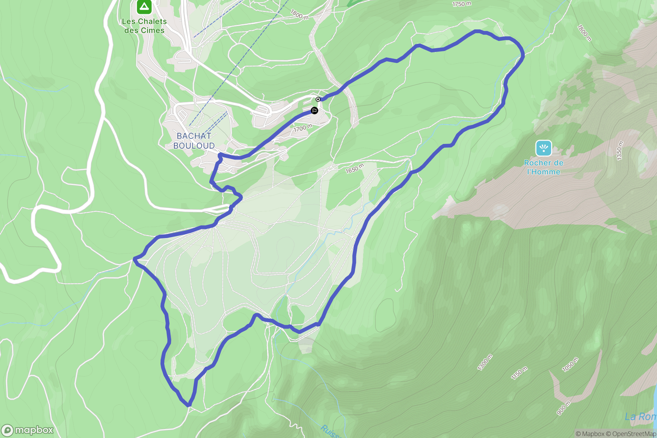 Chamrousse : carte du parcours de randonnée - France