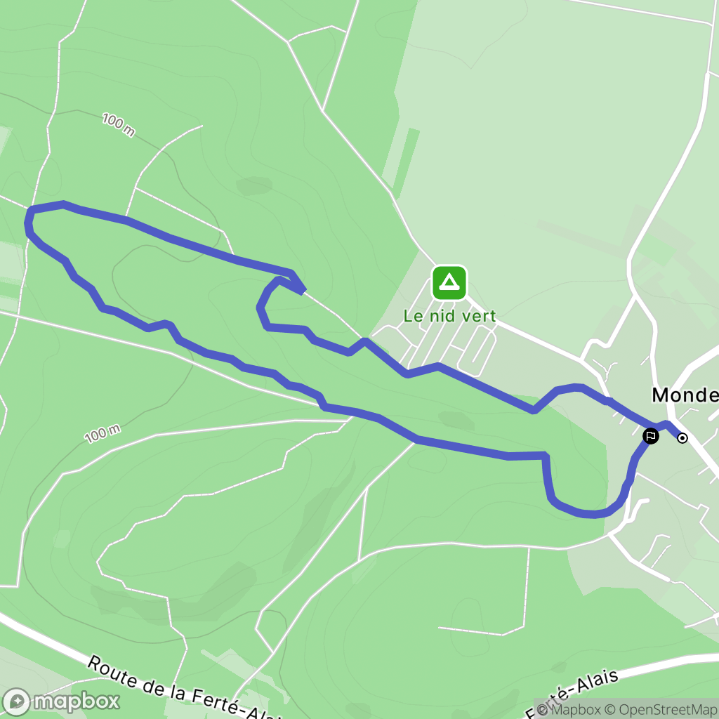 Mondeville : carte du parcours de randonnée - France